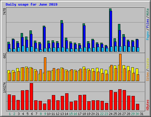 Daily usage for June 2019